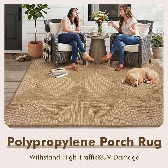 MontVoo-Outdoor Rug Carpet Patio Rug 4x6 ft Polypropylene Indoor Outdoor Rugs - Image 5