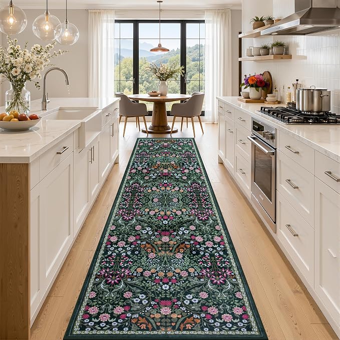 Runner Rug for Entryway: 2.6x14 Kitchen Rugs Non Slip Washable Ultra-Thin Soft by PLHXFRSoftAreaRugs