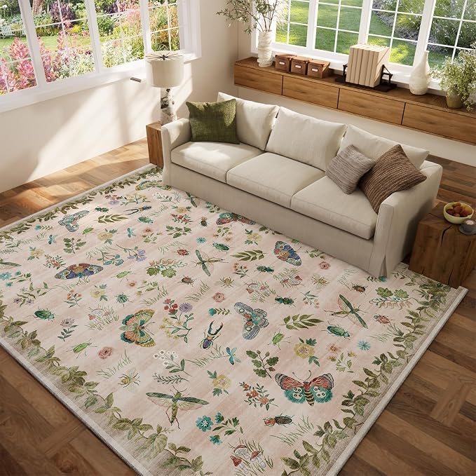 Machine Washable Rugs for Living Room: 6x9 Area Rugs Bedroom Rug Stain - Image 8