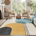 DCX Abstract Machine Washable 7x9 Rug, Mid Century Modern Rug by DCXWashableRug