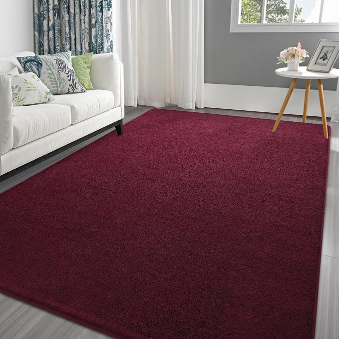 Pettop 7x10 ft Burgundy Red Area Rugs by Pettop