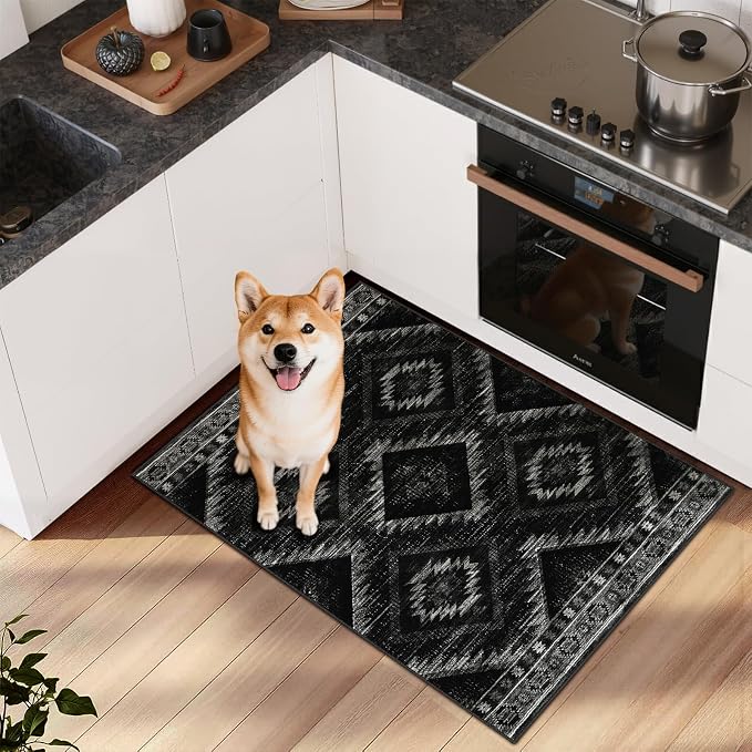 BESTSWEETIE Area Rug 2x3 Rug Machine Washable Non-Slip Low Pile Print Pattern - Image 4