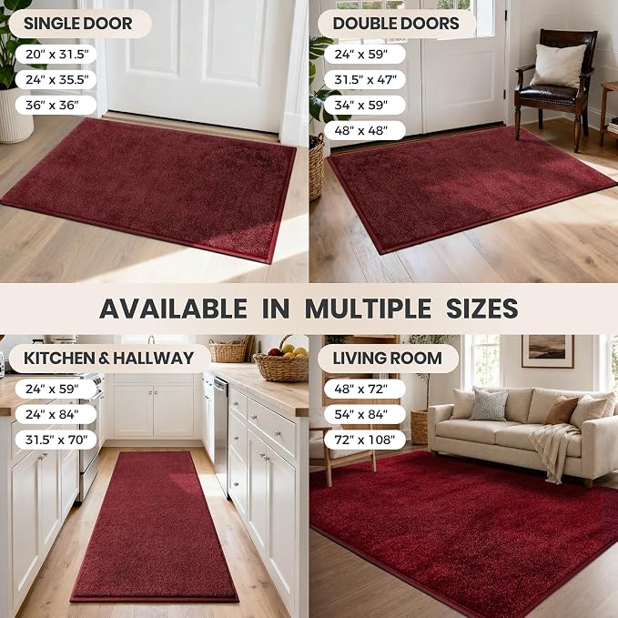 PURRUGS Dirt Trapping Door Mat 24" x 84", Non-Slip Machine Washable Entryway Rug - Image 9