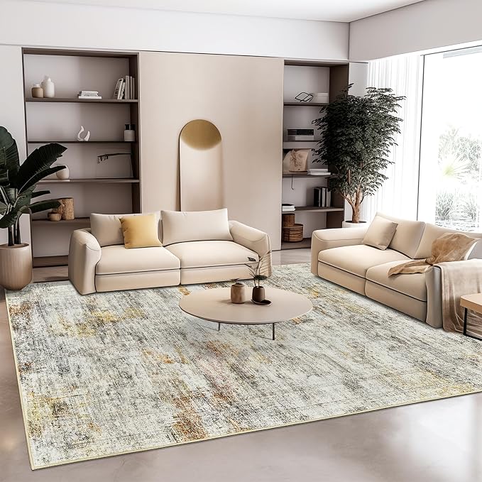 Soalmost 10x14 Area Rugs for Living Room, Non Slip Machine Washable Vintage Rugs - Image 9