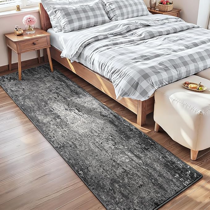 2x7 Black Rug Runners for Hallways Kitchen Runner Rug Non Slip Washable Black - Image 3