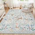 5x7 Area Rugs Washable Rug: Boho Living Room Rug Soft Non-Slip Low Pile Carpet by Yidanamy