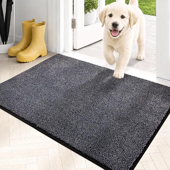PURRUGS Dirt Trapping Door Mat 20" x 31.5", Non-Slip Machine Washable Entryway by PURRUGS