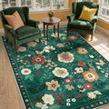 RELEANY Floral 3x5 Area Rugs Washable Print Boho Cute Carpet Non Slip Flower by RELEANY