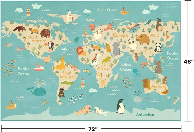 Washable 4x6 Kids Rug for Playroom – Educational Large Play Mat for Children - Image 2