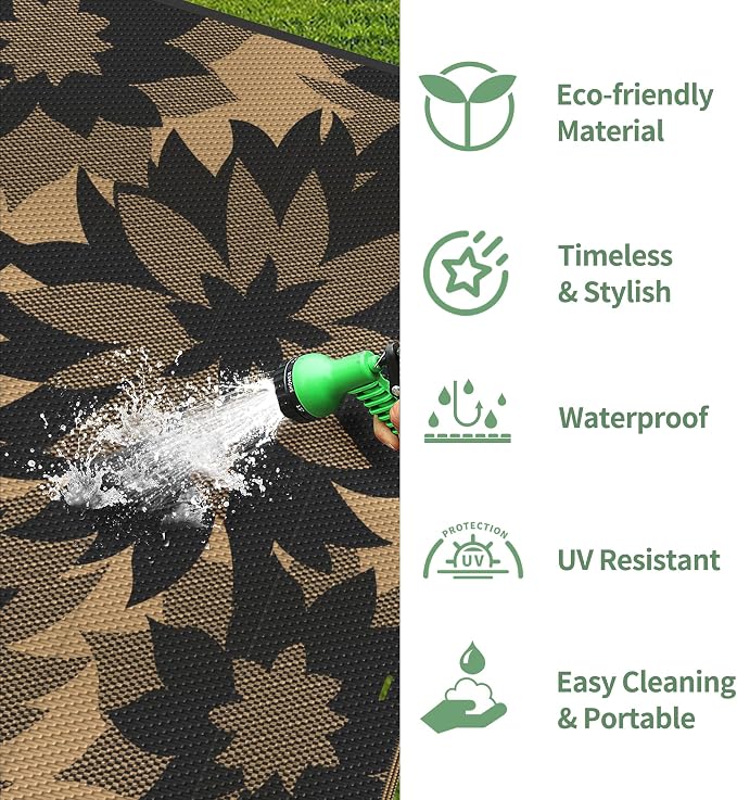 GENIMO Outdoor Rug 6' x 9' Waterproof - Image 6