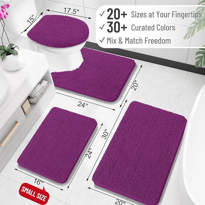 OLANLY Large Bathroom Rugs 44x32, Extra Soft Absorbent Chenille Bath Rugs - Image 2