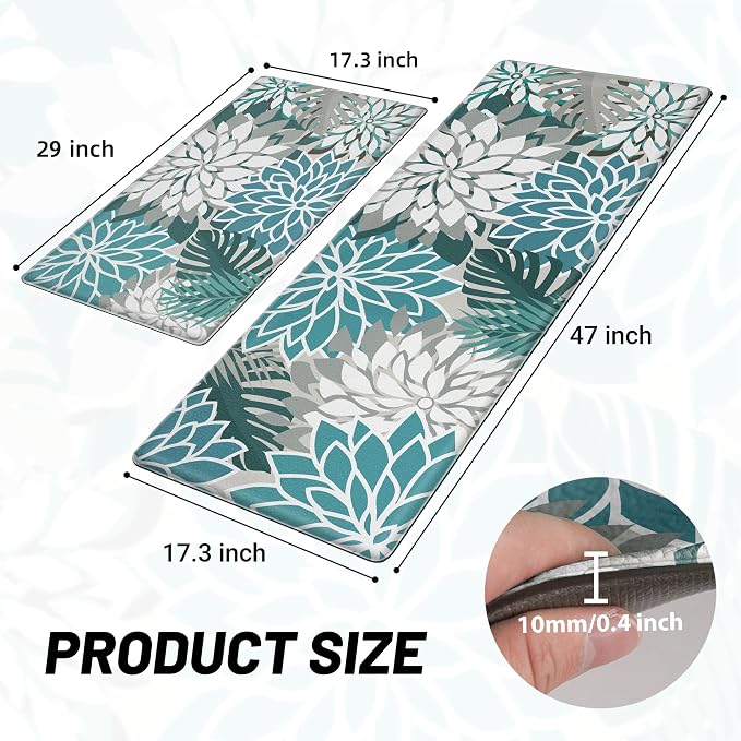 Arenarug Kitchen Mats for Floor 2PCS Cushioned Anti Fatigue Kitchen Mats - Image 2