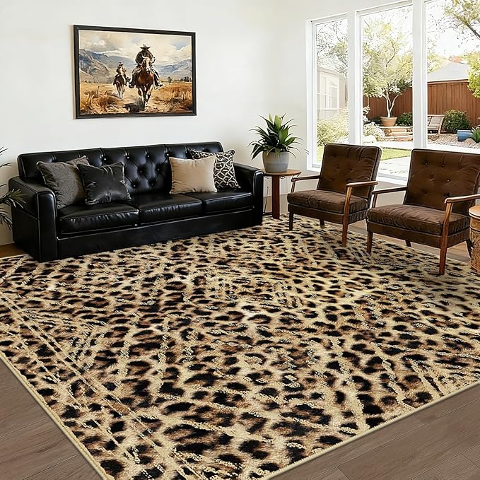 BESTSWEETIE Area Rug 8x10 Rug Machine Washable Non-Slip Low Pile Print Pattern by BESTSWEETIE