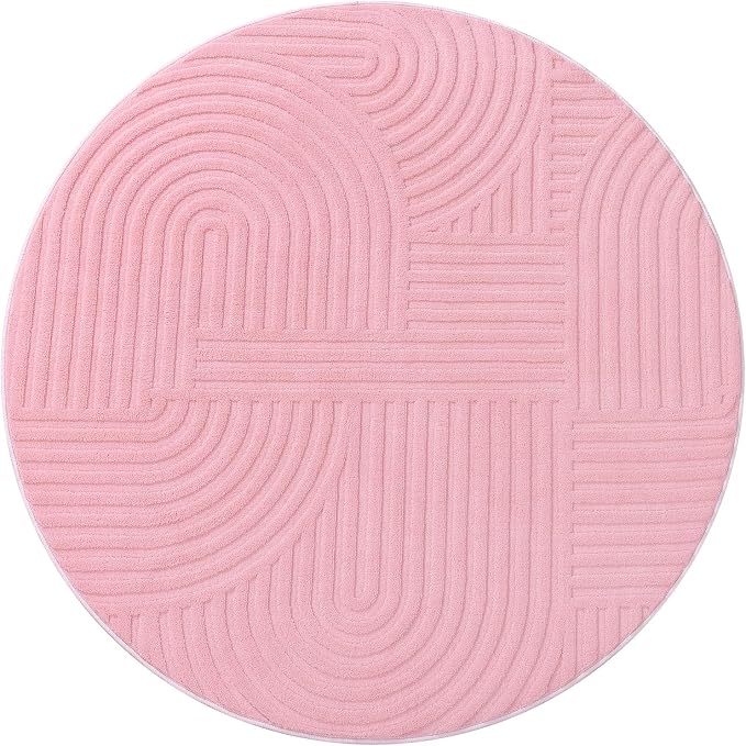 Pauwer Pink Area Rug for Girls Bedroom 4ft Soft Fluffy Non Slip Machine - Image 9