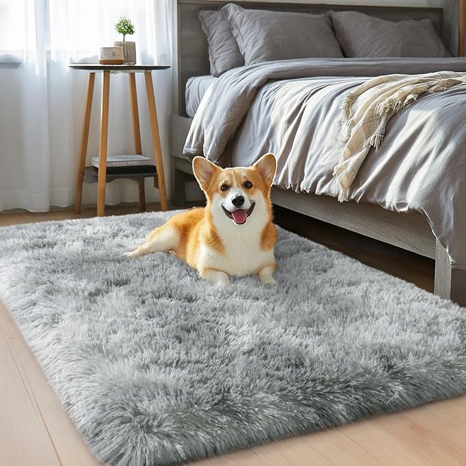 qulint Small Rugs for Bedroom, Fluffy 2x3 Area Rug for Besides Soft Shag Fuzzy - Image 2