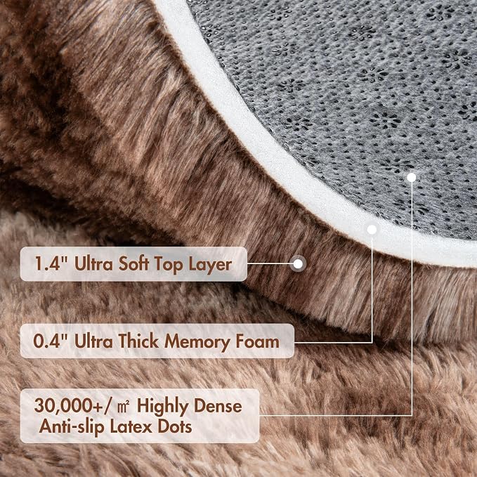 10x14 Ft Extra Large Shag Brown Area Rug - Image 7