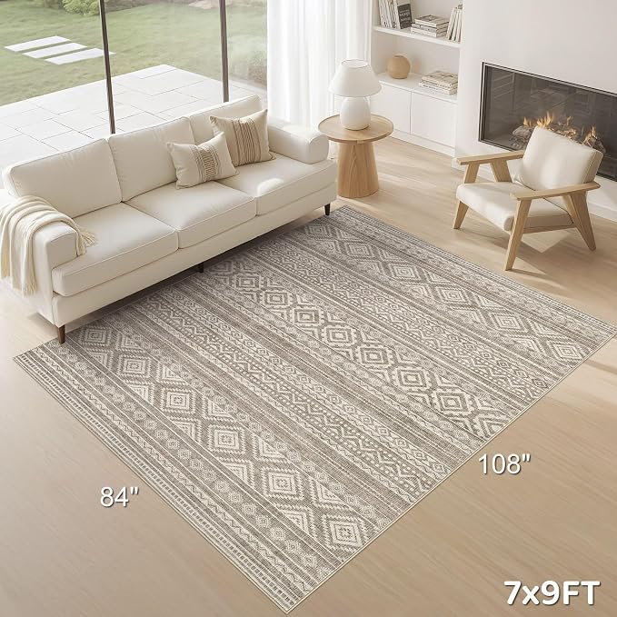cotiled 7x9 Area Rugs Living Room Rug: Washable Boho Rugs - Image 9