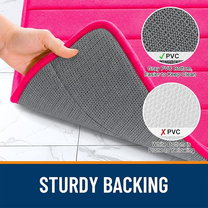 OLANLY Memory Foam Bath Mat 59x35, Super Soft Absorbent Bathroom Rugs, Quick Dry - Image 7