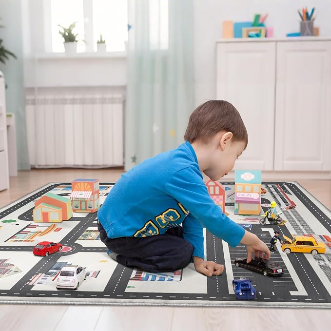 3x5ft Kids City Road Car Play Rug - Image 5