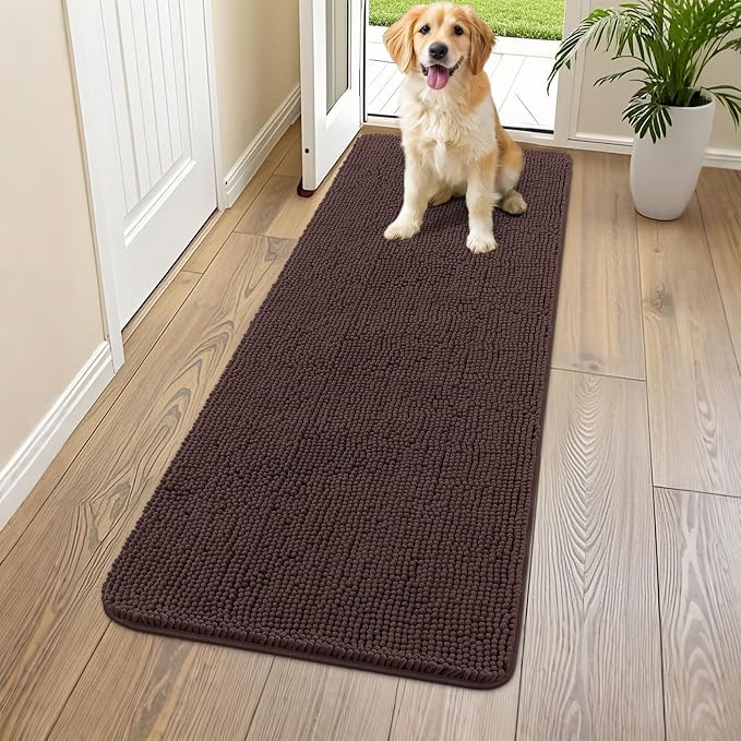 Smiry Dog Door Mat for Muddy Paws 54x24, Absorbent Dirt Trapper, Non-Slip by Smiry