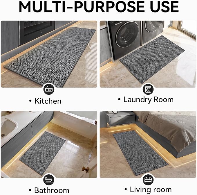 Kitchen Runner Rugs and Mat Non Slip Washable, Super Absorbent Long Kitchen Mats - Image 8