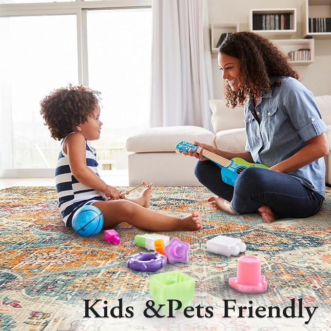 Lahome Moroccan 6x9 Rugs for Living Room, Soft Washable 6x9 Area Rug for Bedroom - Image 7