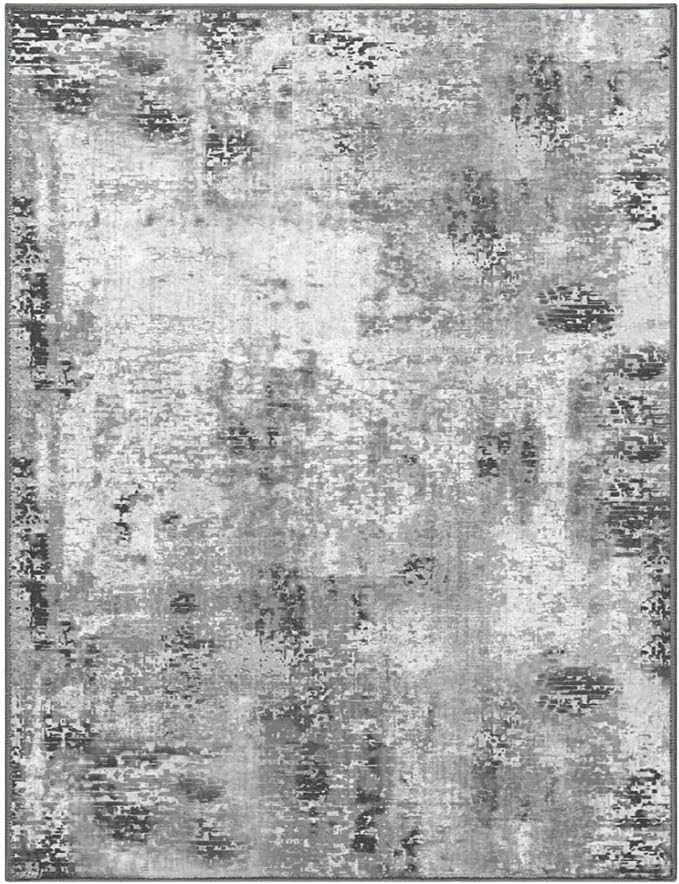 Living Room Rug 6x9 Gray Area Rug Machine Washable Boho Carpet Non Slip - Image 8