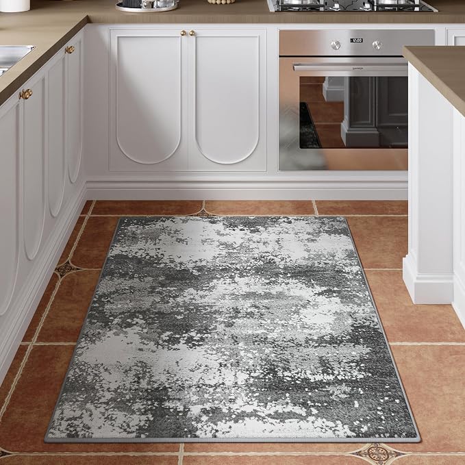 Entryway Rug 3x5 Grey Door Mat Indoor Entrance 36x60, Washable Small Throw Rugs - Image 2