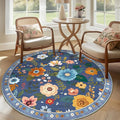 RELEANY Floral 6ft Area Rugs Washable Print Boho Cute Carpet Non Slip Flower by RELEANY