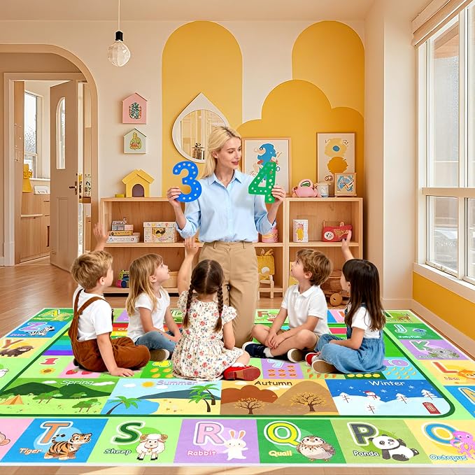 9x12 Feet Extra Large Kids Educational Rug - Image 5