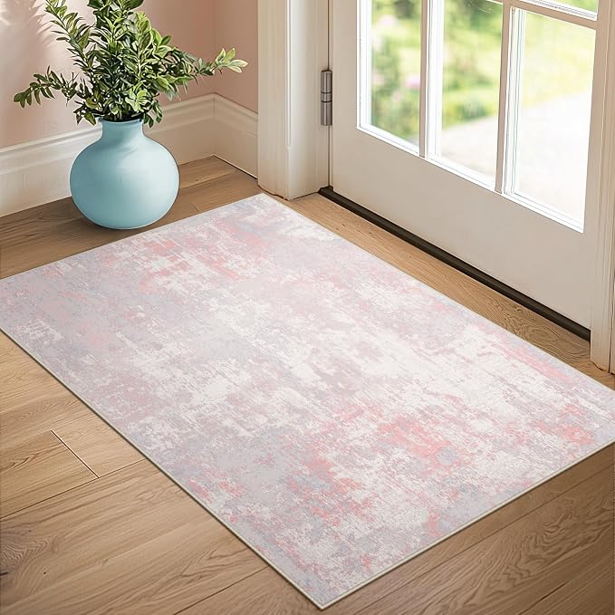 RELEANY Washable Area Rugs 3'x5' Non-Slip Modern Abstract Soft - Image 3