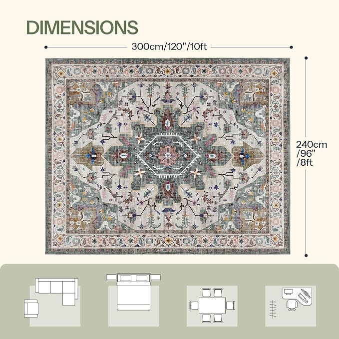 HOOBRO Washable Rug 8 x 10 Area Rugs - Image 2