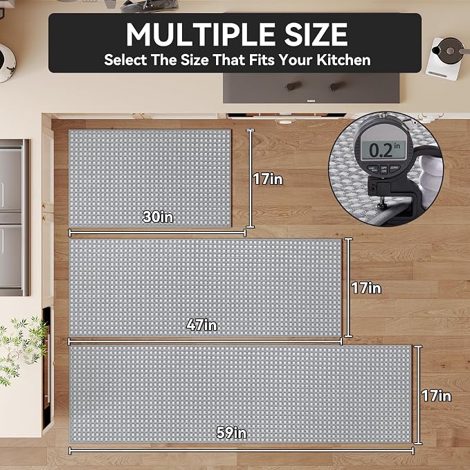 YDKGL Kitchen Mat Kitchen Rugs Sets of 2 PCS Non Slip Washable, Super Absorbent - Image 2