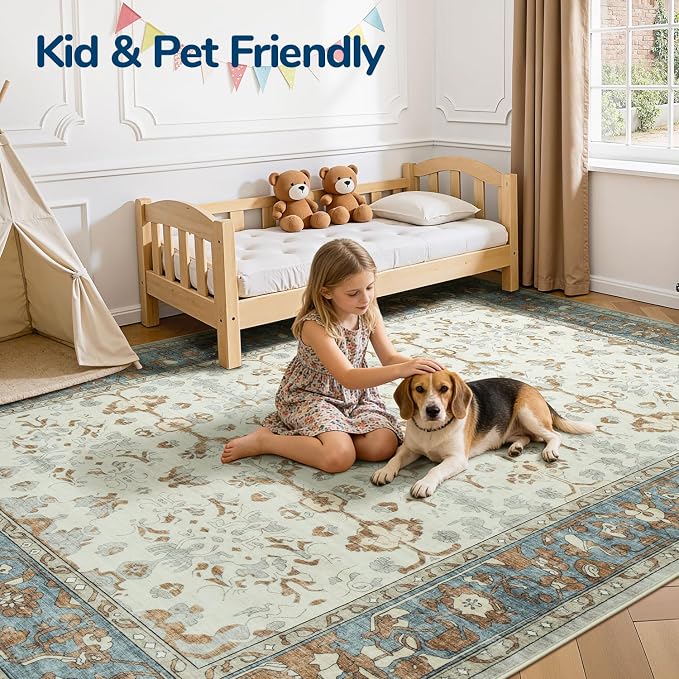 Lessymo Washable Area Rug for Living Room, 8x10 Large Rugs - Image 4