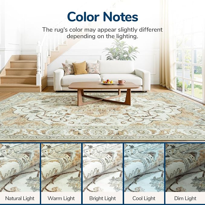 Lessymo Washable Area Rug for Living Room, 8x10 Large Rugs - Image 9