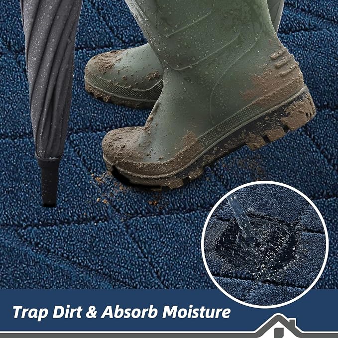 BEQHAUSE Dirt Trapper Door Mat 24" x 60", Doormat Non-Slip Entryway Rugs - Image 3