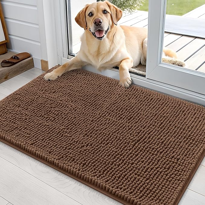 OLANLY Dog Door Mat for Muddy Paws 36x24, Absorbs Moisture and Dirt, Absorbent by OLANLY