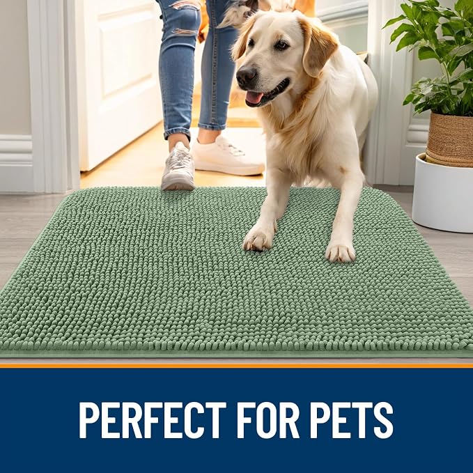 OLANLY Dog Door Mat for Muddy Paws 47x32, Absorbs Moisture and Dirt, Absorbent - Image 6