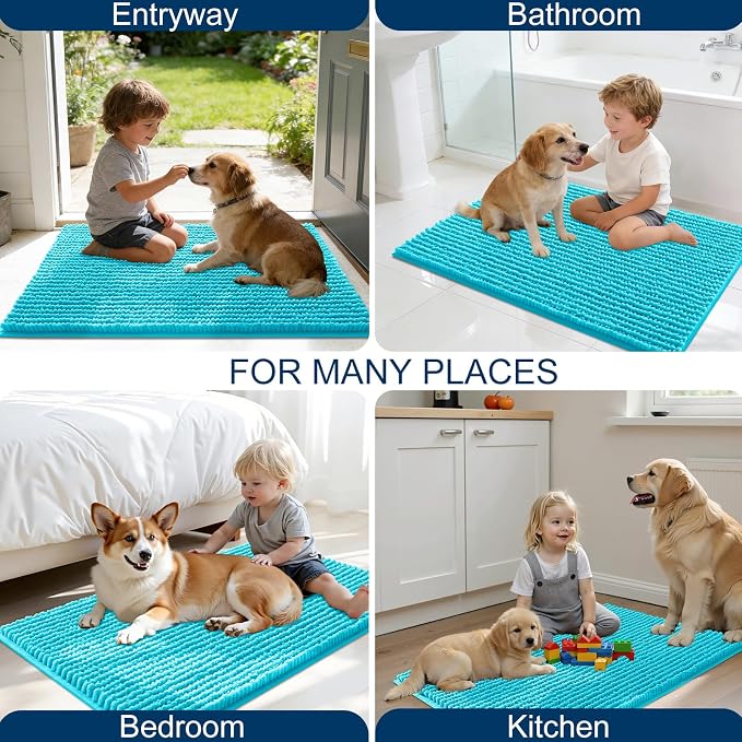 OLANLY Dog Door Mat for Muddy Paws 44x24, Ultra Absorbent Chenille Mud Doormat - Image 8