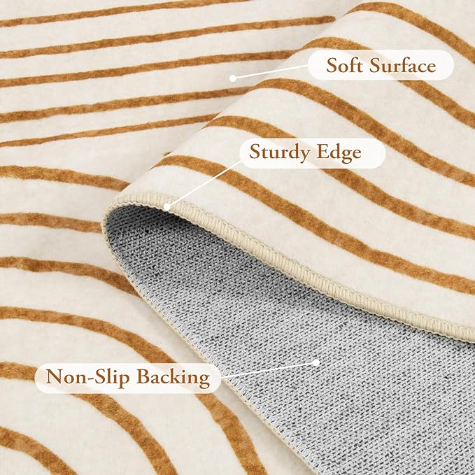 Lahome Abstract Machine Washable Rugs 8x10, Ultra-Thin Soft 8x10 Rugs - Image 6