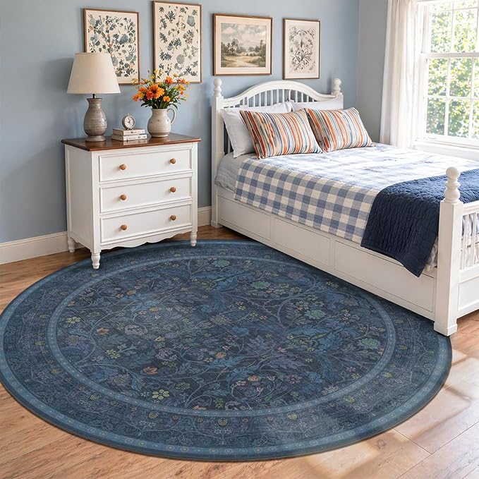 Washable 8ft Large Round Area Rug - Image 6