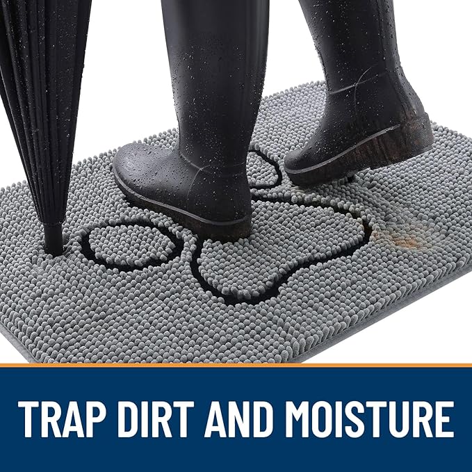 OLANLY Dog Door Mat for Muddy Paws 70x24, Paw Print Design, Absorbs Moisture - Image 2