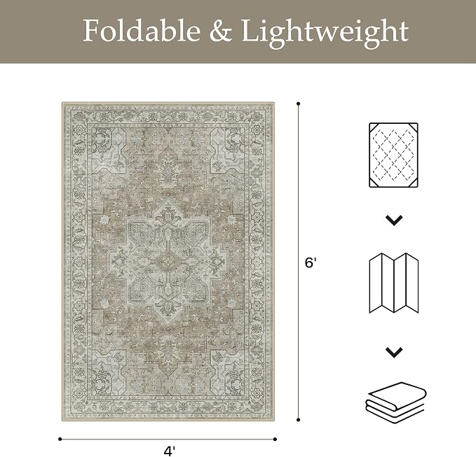 GENIMO Outdoor & Indoor Area Rug 4'x6', Waterproof, Non-Shedding, Easy Cleaning - Image 2