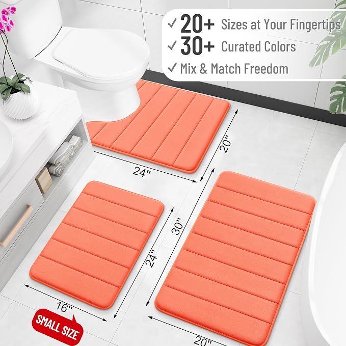 OLANLY Memory Foam Bath Mat 36x24, Super Soft Absorbent Bathroom Rugs, Quick Dry - Image 2