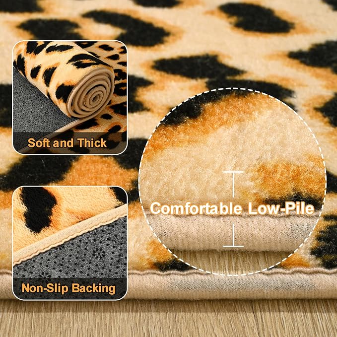 Amearea Soft Leopard Rugs for Bedroom Living Room, 4x6 Modern Cheetah Print - Image 3