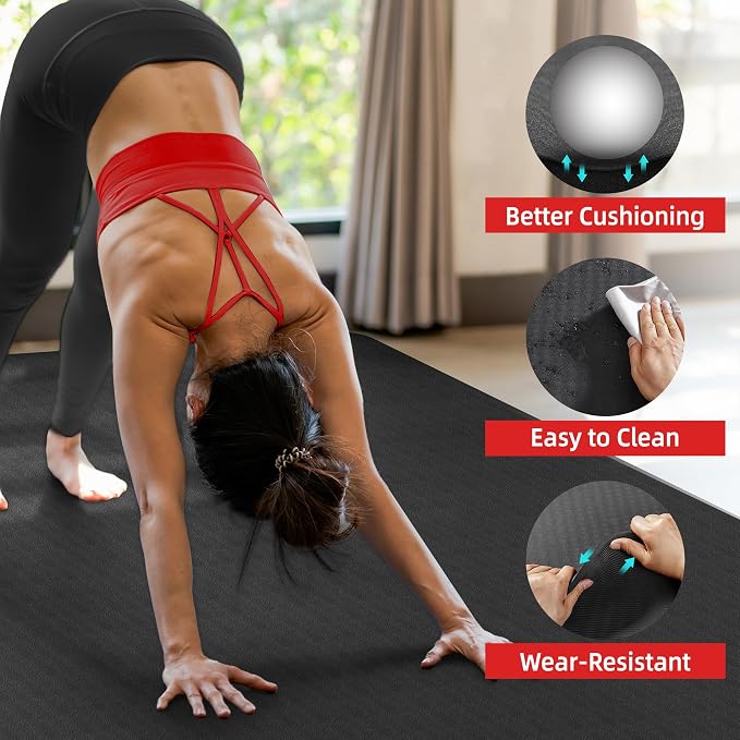 Extra Large Yoga Mat – 72"x48" or 78"x57", 1/4"–1/2" Thick Mat - Image 6