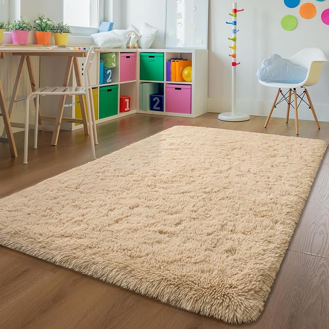 Andecor Soft Fluffy Bedroom Rugs, 6 x 9 Feet Indoor Shaggy Plush Area Rug - Image 2