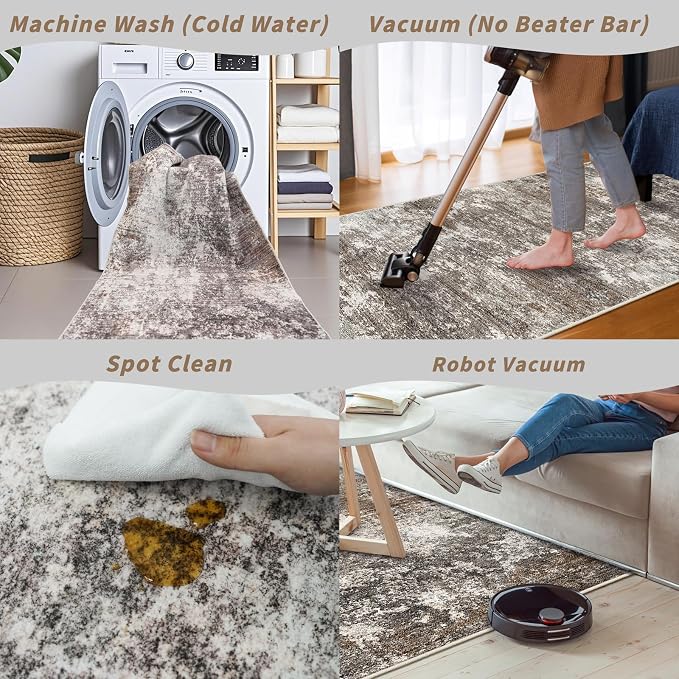 3x5 Washable Entryway Rug – Non-Slip Rubber Backed Small Area Rug - Image 8