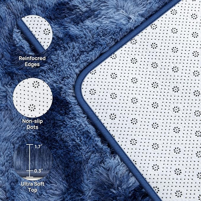 Deerhoo Large Shag Area Rugs 5 x 8, Plush Fuzzy Rugs - Image 4