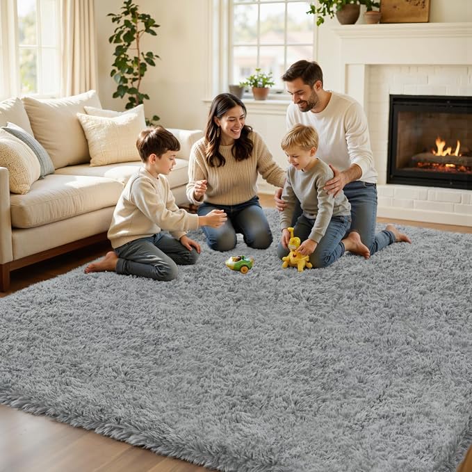 6x9 Area Rug for Living Room, Ultra Soft Fluffy Shag Rugs for Bedroom, Non-Slip - Image 5